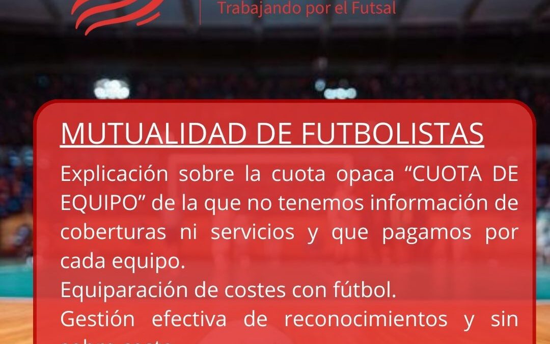 Peticiones de la AMCFS a la Mutualidad de futbolistas